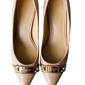 Coach Bowery Semi-Matte Women's Nude Kitten Heels Size 5